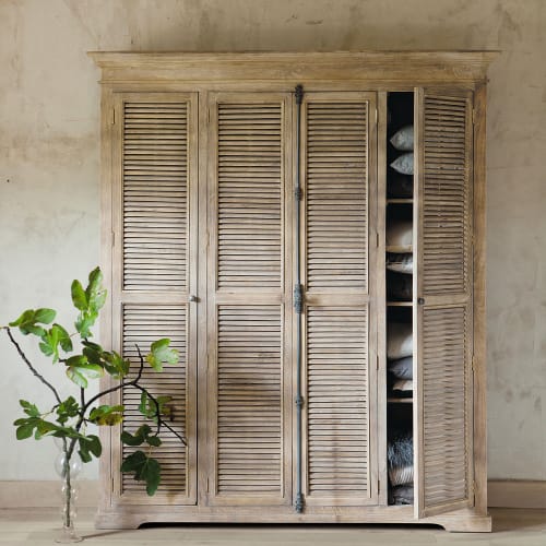 Greyed Paulownia Wood Closet Camille Maisons Du Monde