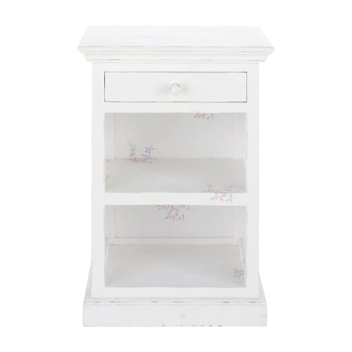 Comodini Maison Du Monde.Mango Wood Bedside Table In White W 45cm Shabby Maisons Du Monde