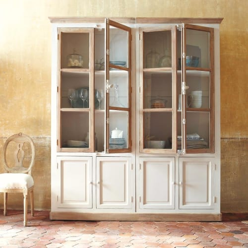 Mango Wood China Cabinet In Ivory Sisteron Maisons Du Monde