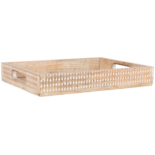 Mango wood crate with white print ANDRIA Maisons du Monde