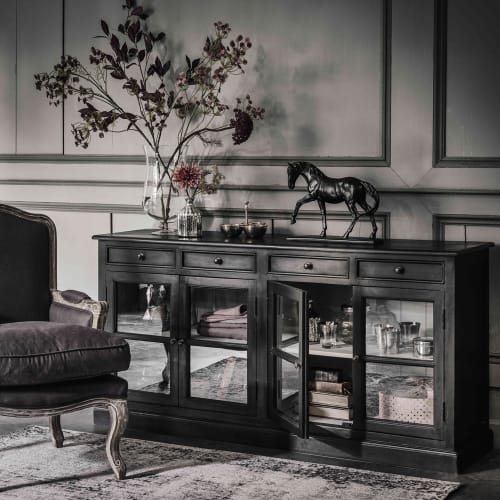 Vetrine Credenze Maison Du Monde.Mango Wood Glazed Sideboard In Black Clarence Maisons Du Monde