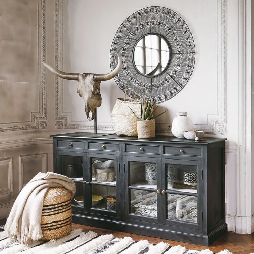 Vetrine Credenze Maison Du Monde.Mango Wood Glazed Sideboard In Black Clarence Maisons Du Monde