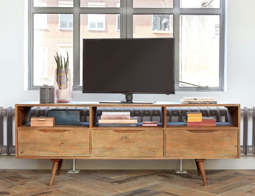 Kalksteen groot Mexico Mango wood vintage TV unit Trocadero | Maisons du Monde