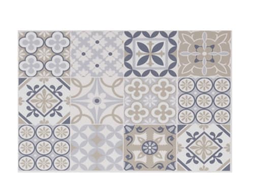 Mantel individual de vinilo con motivos decorativos de azulejos de cemento multicolores