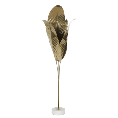 Marble and gold metal palm ornament H122cm