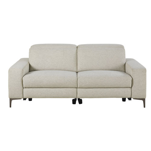 Marled Light Grey Motorized 3 Seater Recliner Sofa