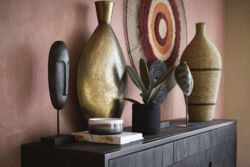 Masque africain sur socle noir H46  Maisons du Monde