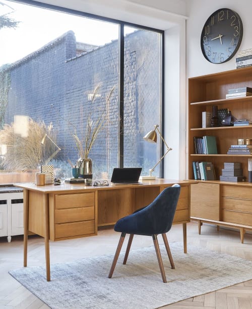 Massief Eikenhouten Vintage Boekenkast Met 3 Lades En 1 Deur Portobello Maisons Du Monde