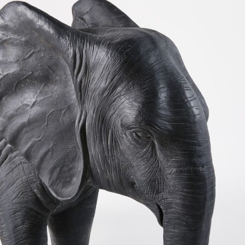 Matte Black Elephant Ornament H72 HATHI | Maisons du Monde