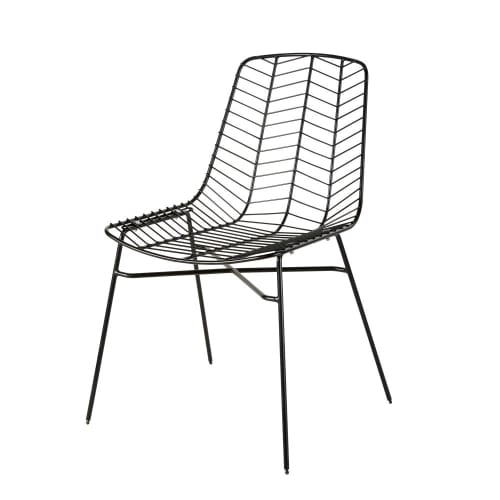 Outdoor collection Garden chairs | Matte Black Openwork Metal Garden Chair - ZE56138