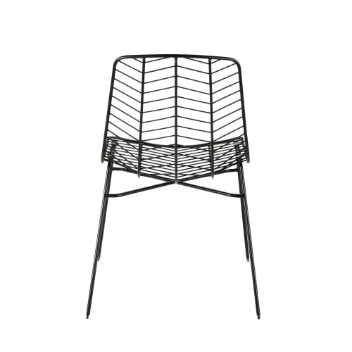 Matte Black Openwork Metal Garden Chair Honolulu Maisons Du Monde