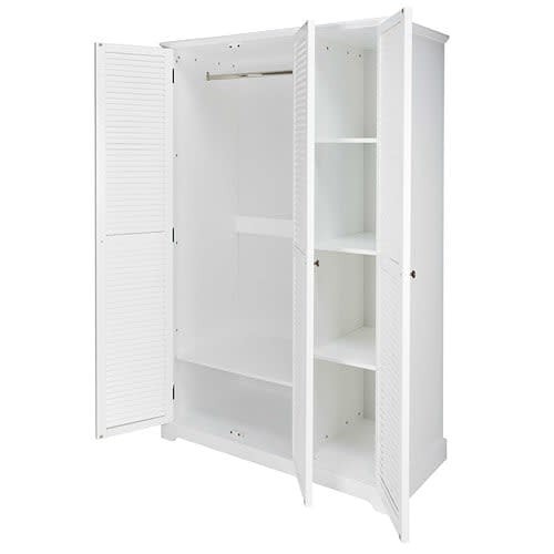 Matte white 3-door wardrobe Barbade | Maisons du Monde