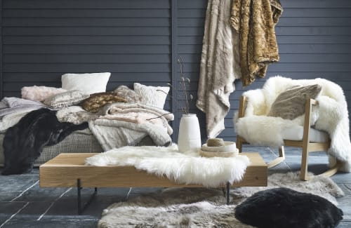 Soft furnishings and rugs Throws & blankets | Medium grey faux fur throw 150x180cm - VL68340