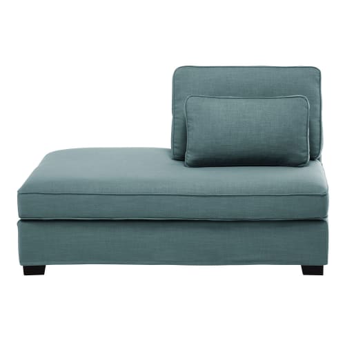 Meridienne Gauche De Canape Bleu Petrole Milano Maisons Du Monde