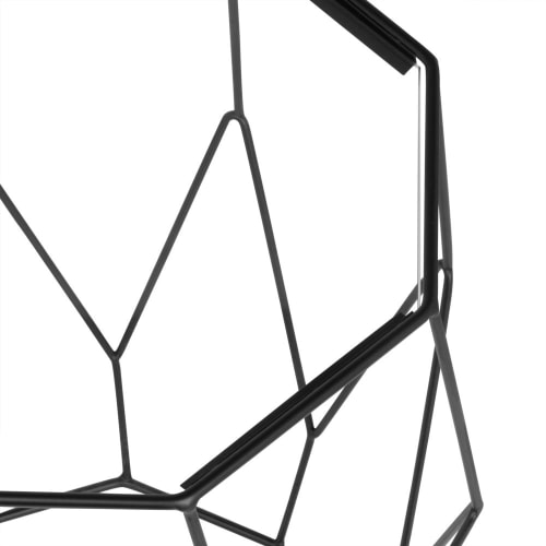 Muebles Mesas auxiliares | Mesa auxiliar octogonal de metal negro y cristal - UG05616