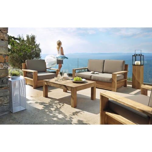 Mesa baja de jardín de teca L. 102 cm Cadaques Maisons du Monde