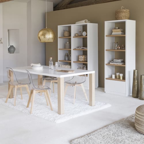 Mesa de comedor de madera blanca An. 200 cm Austral | Maisons du Monde