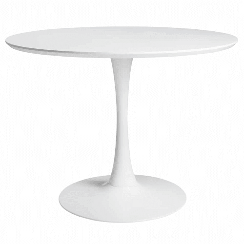 Mesa de jantar redonda branca diâmetro 100 cm