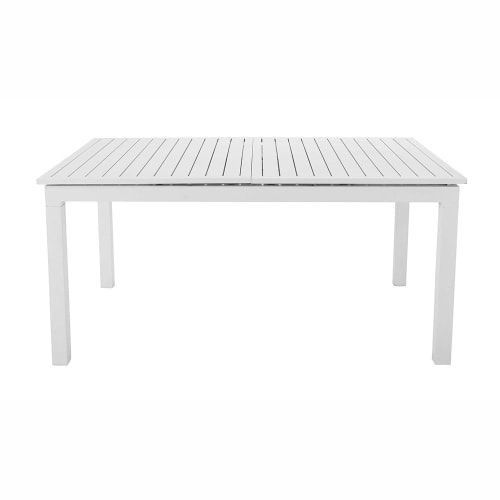 Mesa De Jardín Extensible De Aluminio Blanco L 160 A 210 Cm Extenso Maisons Du Monde