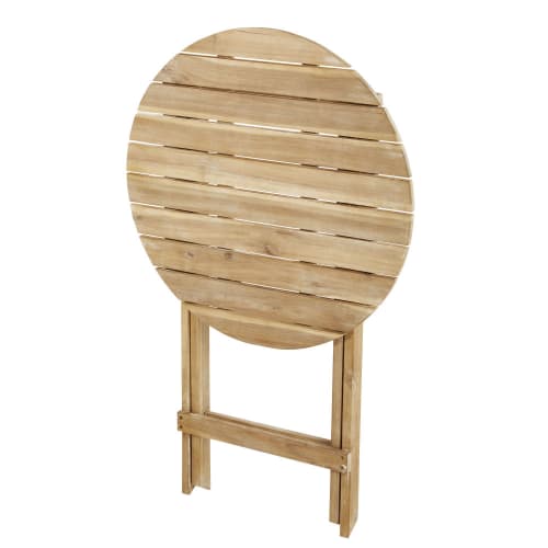 Mesa de jardín para 2 personas con 2 sillas de acacia maciza D.60 Aruba