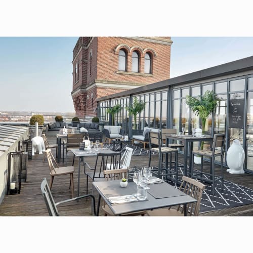 Mesa de jardín profesionale de metal gris L.70 Savannah Pro | Maisons