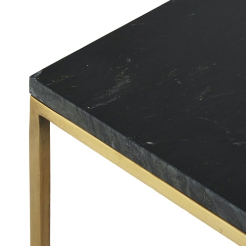 Muebles Mesas auxiliares | Mesita alta de mármol y metal color latón - YB75585