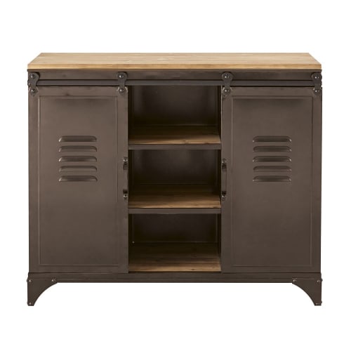 Furniture Sideboards | Metal and Fir 2-Door Sideboard - DR80294