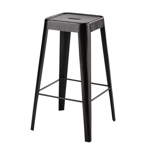 Metal bar stool in black