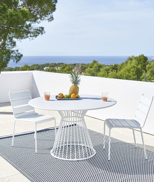 Metal Garden Chair In White Batignolles Maisons Du Monde