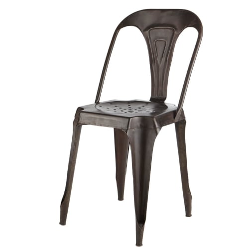Business Stühle und Hocker | Metallstuhl im Industrial-Stil, Schwarz - SG55845