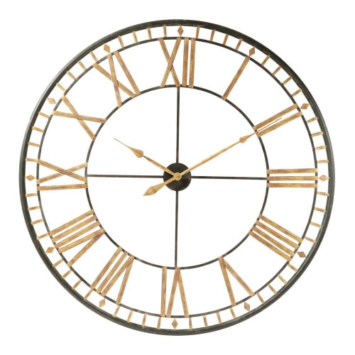 Dekoration Uhren und Wecker | Metalluhr, schwarz, D.120 - FF92895