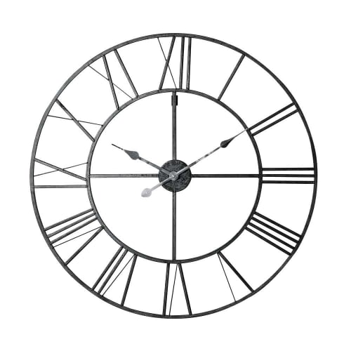 Dekoration Uhren und Wecker | Metalluhr, schwarz, D.80 - NQ73862