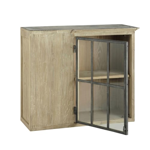 Meuble Haut Dangle De Cuisine Ouverture Gauche En Bois Recyclé Gris L 97 Cm