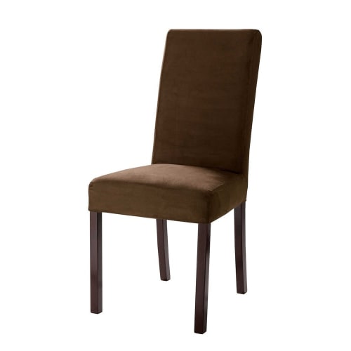 Microfibre chair cover in chocolate