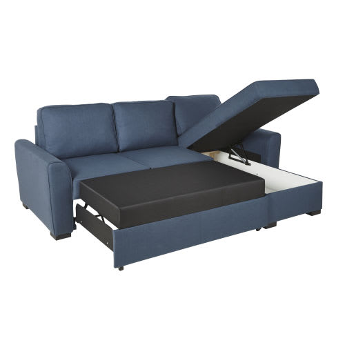 Midnight Blue 3/4Seater Corner Sofa Bed Montréal Maisons du Monde