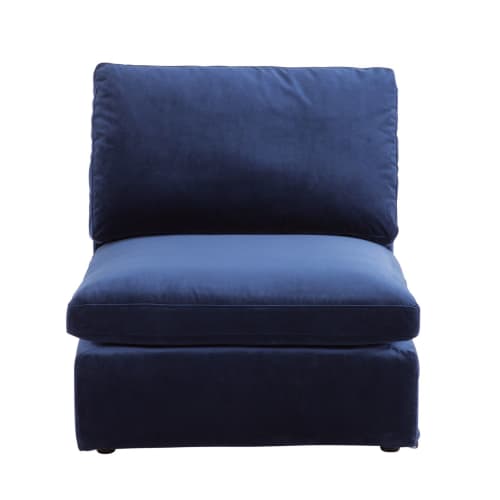 Midnight Blue Velvet Armless Sofa Midnight Maisons du Monde