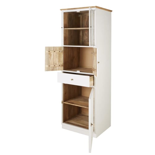 Mikrowellenschrank aus massivem Mangoholz, weiß Cezanne | Maisons du Monde