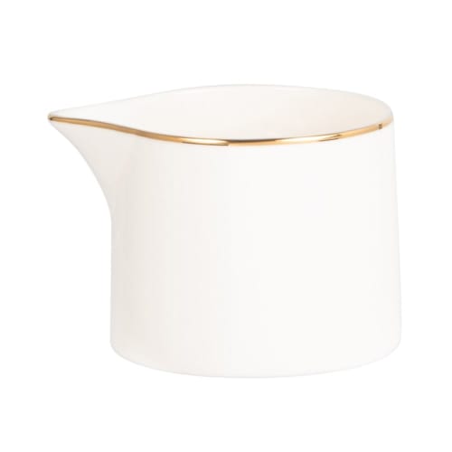 Tischkultur Dosen und Bonbonschachteln | Milchkännchen aus Porzellan, weiß und gold - OS81763