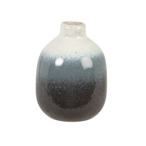 Mini vase en grès bleu et écru H11 | Maisons du Monde