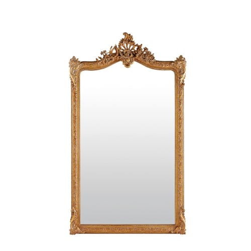 Déco Miroirs | Miroir à moulures dorées 104x185 - QC69209