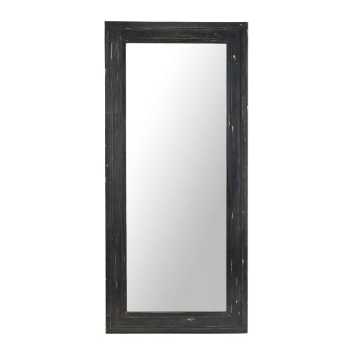Déco Miroirs | Miroir à moulures en pin noir 80x175 - IK83049