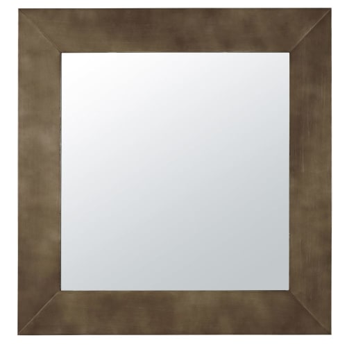 Déco Miroirs | Miroir carré en métal marron 110x110 - SG40189