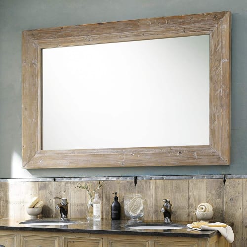 Miroir En Hevea Blanchi 100x0 Cancale Maisons Du Monde