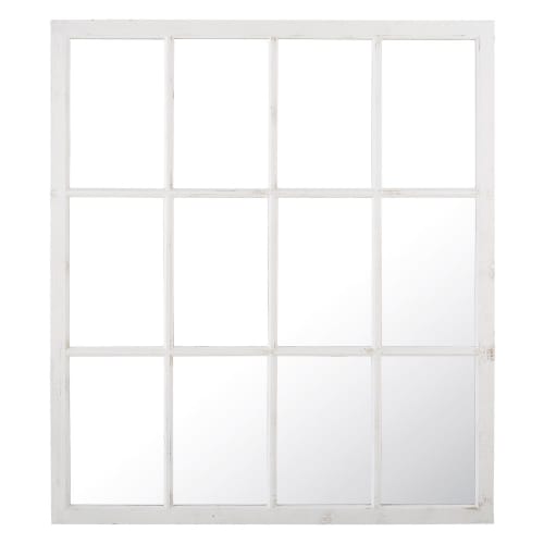 Déco Miroirs | Miroir fenêtre en sapin blanc 140x160 - OW87011