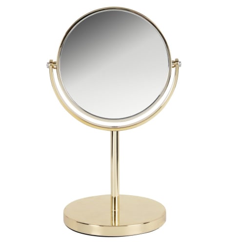Miroir grossissant à poser en métal doré 15x30 | Maisons du Monde