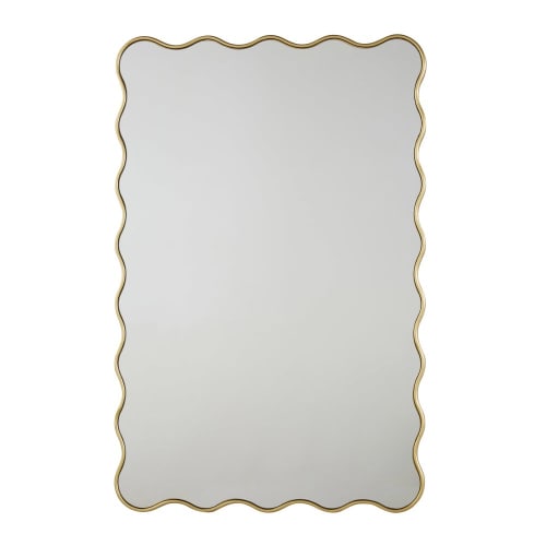 Miroir ondulé en bois de pin doré 80x120 | Maisons du Monde