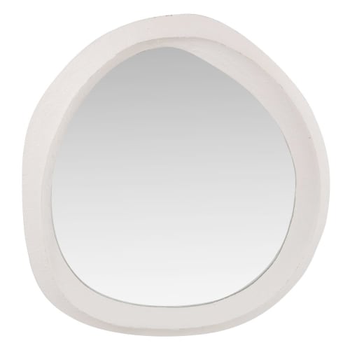 Déco Miroirs | Miroir ovoïde blanc 43x45 - ZN97993