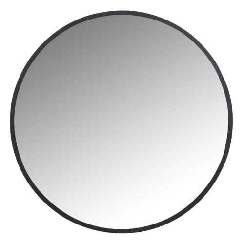Miroir rond en métal noir D60 | Maisons du Monde