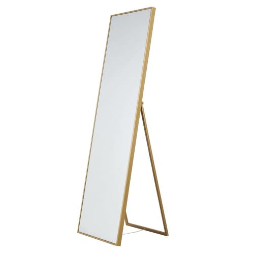 Miroir sur pied en métal doré 169x50 | Maisons du Monde