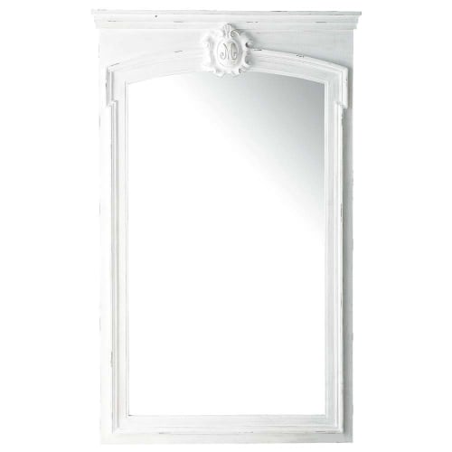 Déco Miroirs | Miroir trumeau en paulownia blanc 100x160 - YB67170